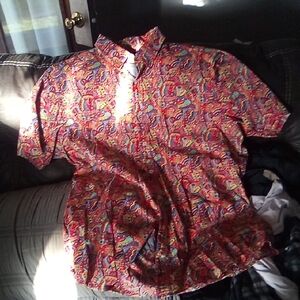 Daniel Cremieux Vibrant Red and Blue Casual Shirt